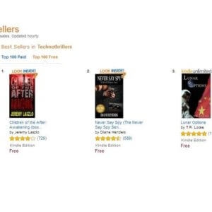 T.R. Locke's Latest Hits Bestseller's List in Techno-Thrillers